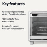 6-Slice 23-QT Toaster Oven with Built-In Air Fryer, 7-In-1 Cooking Options, 60-Min Timer & Adjustable Temperature