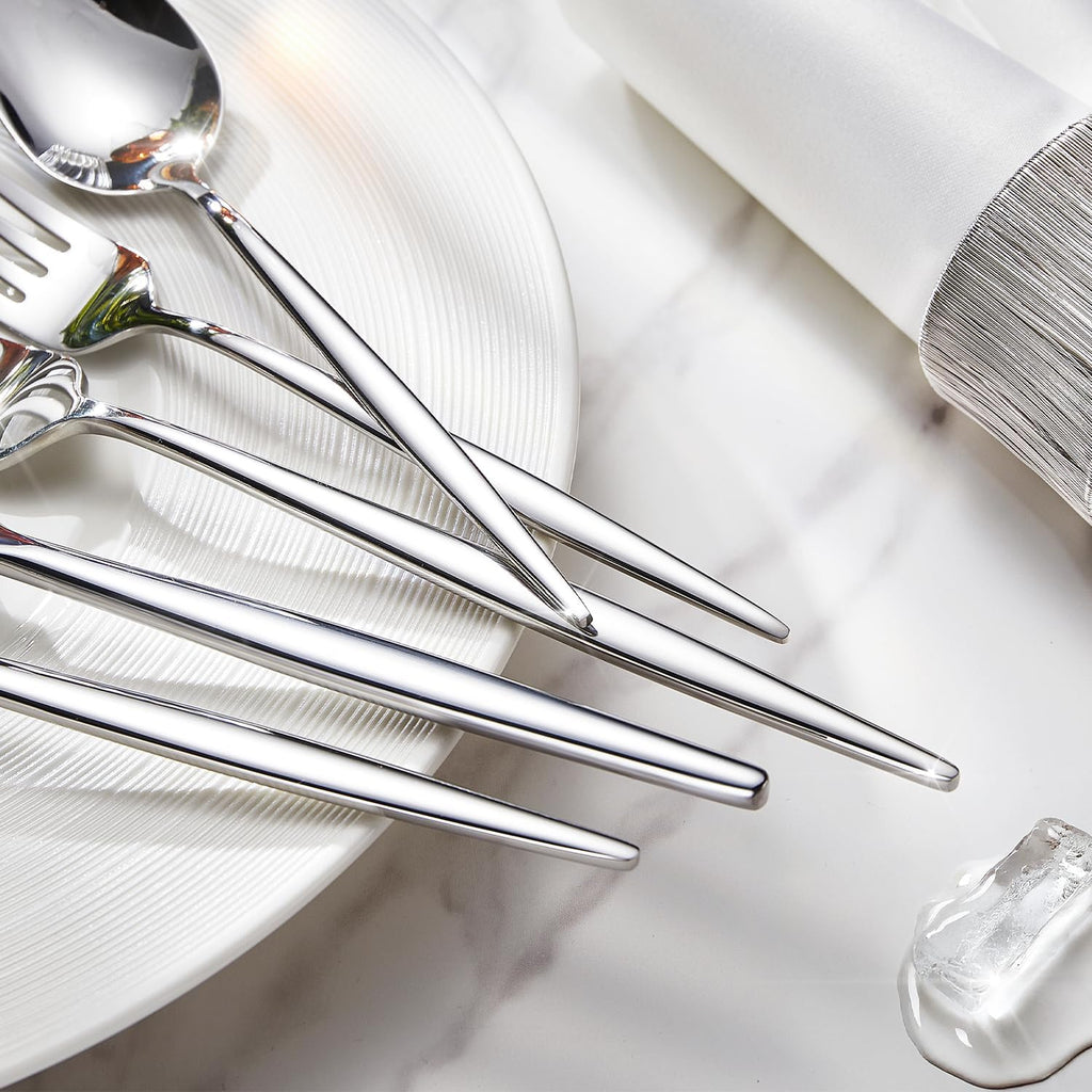 Silverware Set, 30-Piece Flatware Set Cutlery Set Premium 18/10 Stainless Steel, Tableware Include Forks Knives Spoons