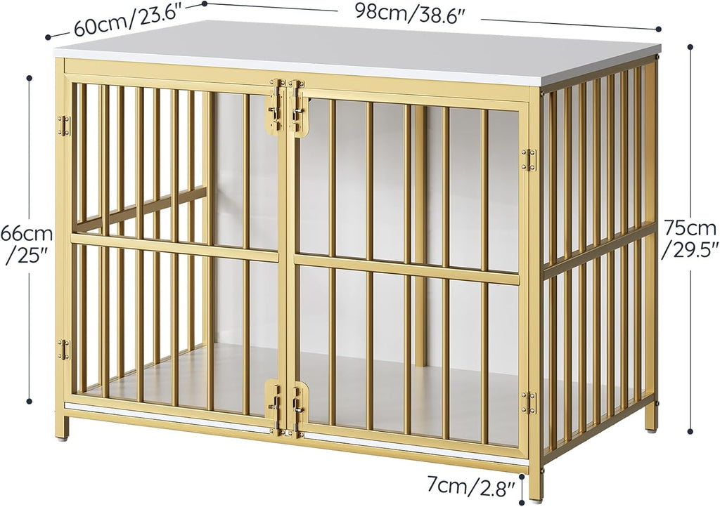 38.6" Dog Crate Furniture, Wooden Dog Kennel Indoor, Heavy Duty Dog Cage for Small/Medium Dog
