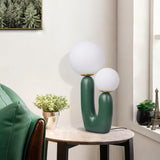 Nightstand Desk Lamp, Creative Nordic Living Room Bedside Bedroom Table Lamp with Light Bulbs, Green