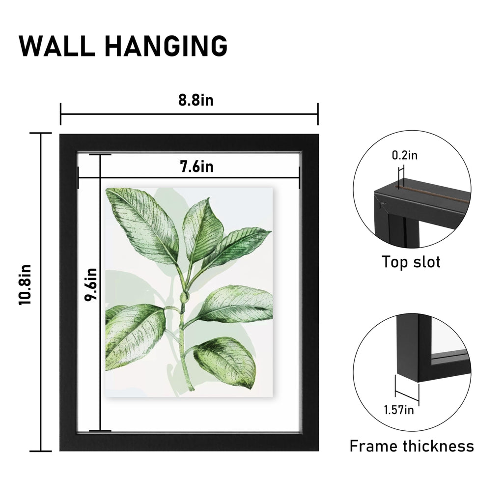 8x10 Floating Picture Frame 2 Pack, Black