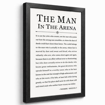 The Man in the Arena Motivational Positive Quote Canvas Print 16"x24"