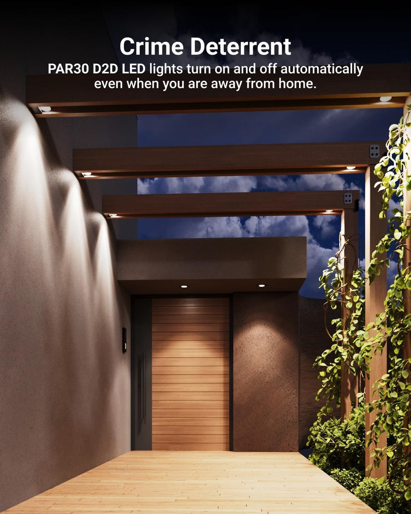 4 Pack PAR30 LED Bulbs, Dusk to Dawn Flood Light, 11W, E26 | 850LM, 5000K Daylight, Photocell Sensor, Wet-Rated