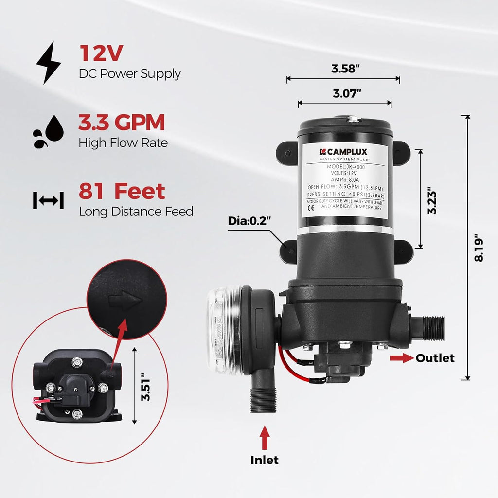 Tankless Water Heater Outdoor, 4.22 GPM Propane Water Heater with 3.3 GPM Water Pump Kit & Pipe Strainer