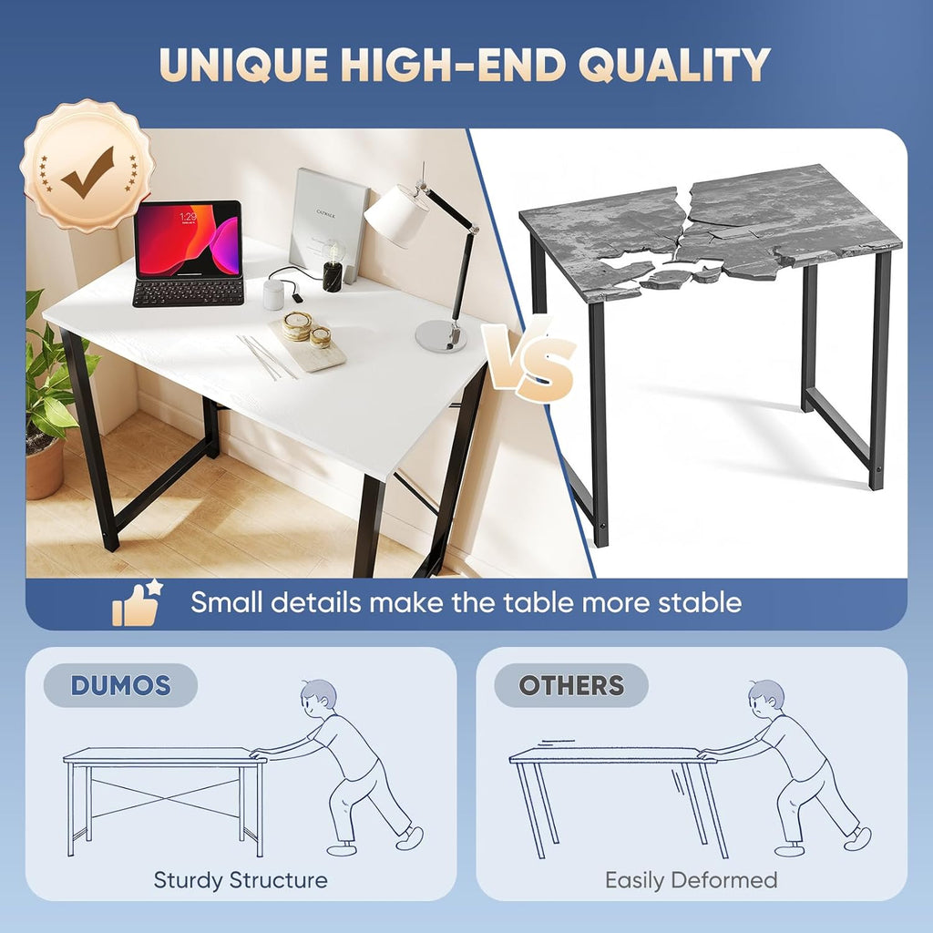 32 Inch Small Computer Desk, Modern Study Work Table Simple Style, Writing Desks with X-Shaped Reinforcement, Black
