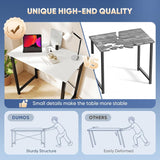 32 Inch Small Computer Desk, Modern Study Work Table Simple Style, WritInchg Desks with X-Shaped ReInchforcement, Black