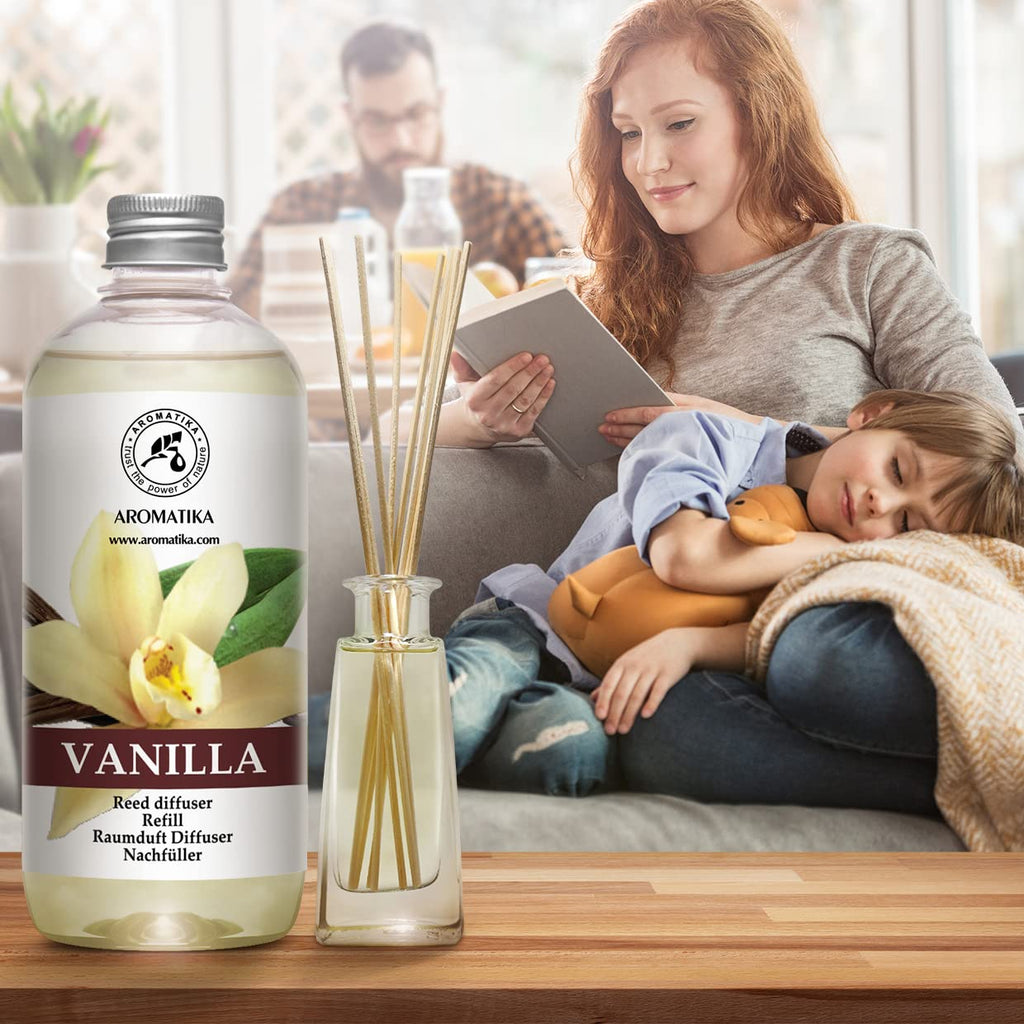 Diffuser Refill Vanilla 34 Fl Oz - 2 x 500ml - Fragrance Oil Diffuser Refill - Home Fragrance - Vanilla Scent - Room