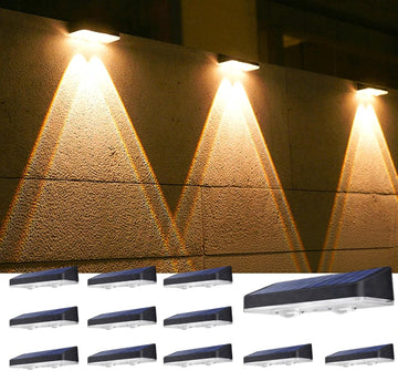 Solar Deck Lights Outdoor 12 Pack for Wall, Step, Porch, Deck, Railing