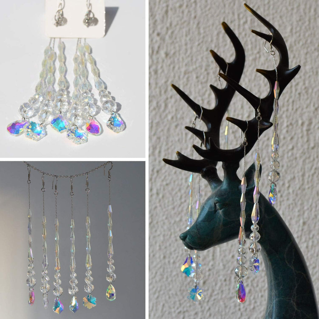Chandelier Crystal Ornaments Hanging Crystal Pendant Beads Garland for Christmas,Wedding,Home Decoration -6Pcs