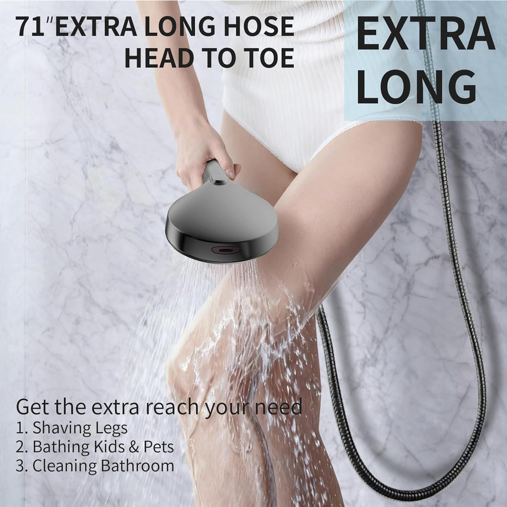 Black Handheld Shower Head, 9 Spray Modes High Pressure Shower head with Power Wash