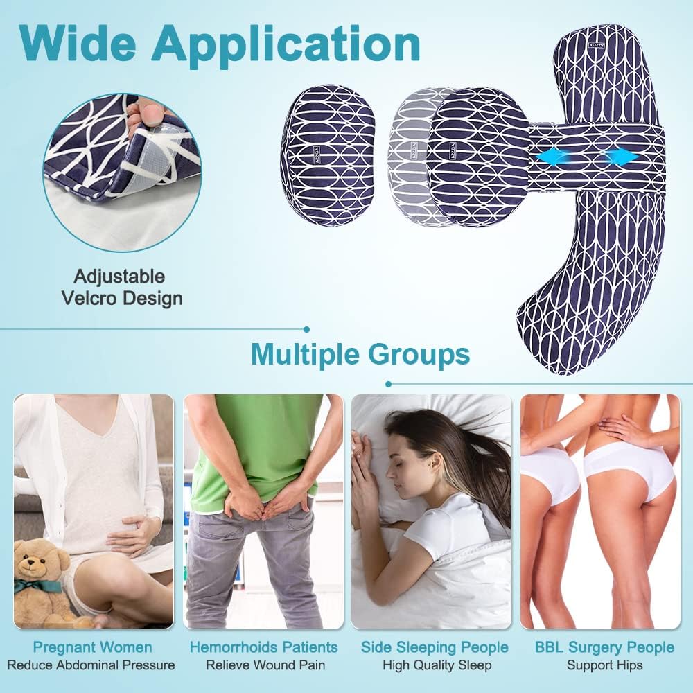 BBL Body Pillow After Surgery Large Wedge Pillow for Sleeping Brazillian Butt Lift Recovery Supplies U Shaped Full