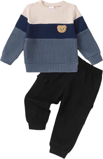 Toddler Boy Clothes Fall Winter Outfit Sweatshirt Pants Set