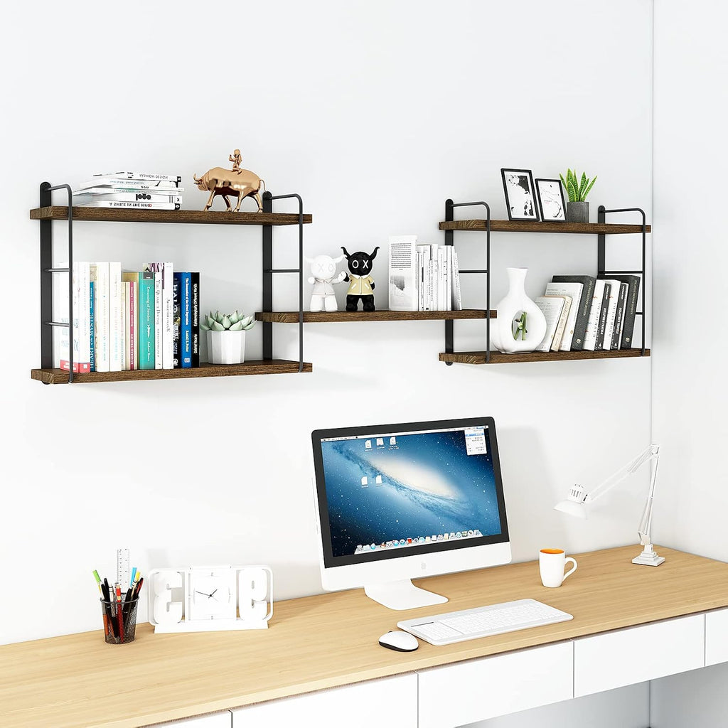 Wall Shelves, Wall Mounted Bookshelves, DIY Floating Shelves for Wall, Wood Hanging Book Shelves for Room, Bedroom