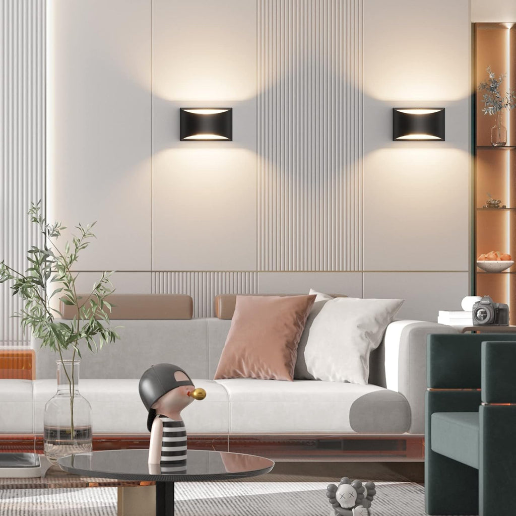 Black Modern LED Wall Sconce Indoor Wall Lights 1 Pack Hardwired Up and Down Wall Mount Light Bedroom Hallway
