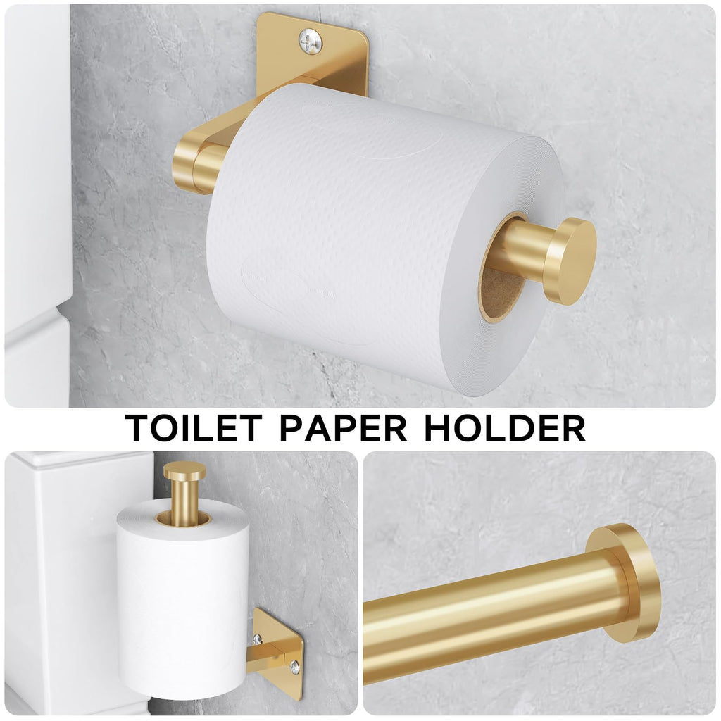 Bathroom Accessories Set, 4-Piece Gold Bathroom Hardware Set