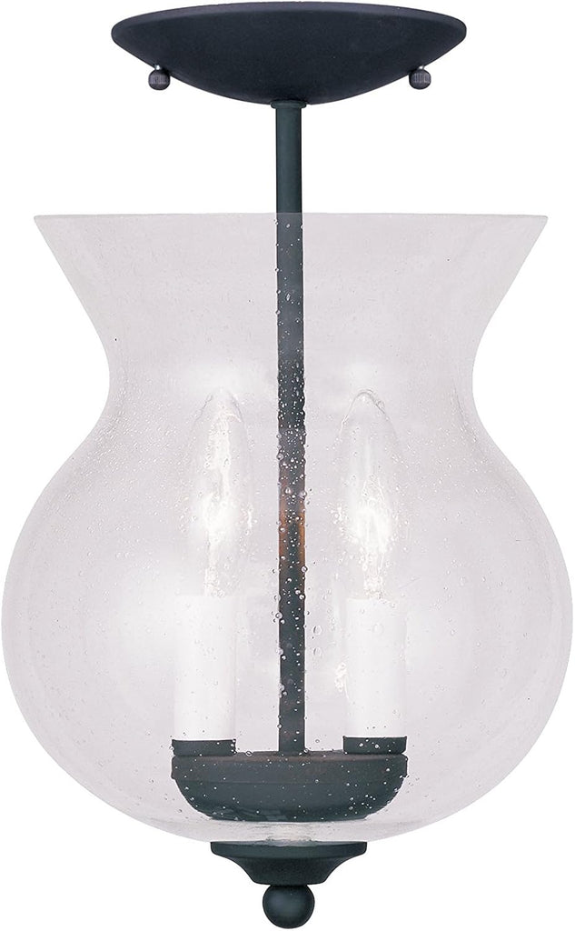 Legacy 2-Light Convertible Hanging Lantern/Ceiling Mount, Black