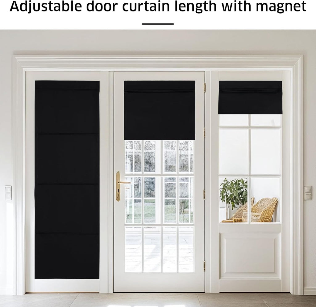 Biscotti Beige No Drill Magnetic Door Roman Curtain for Window
