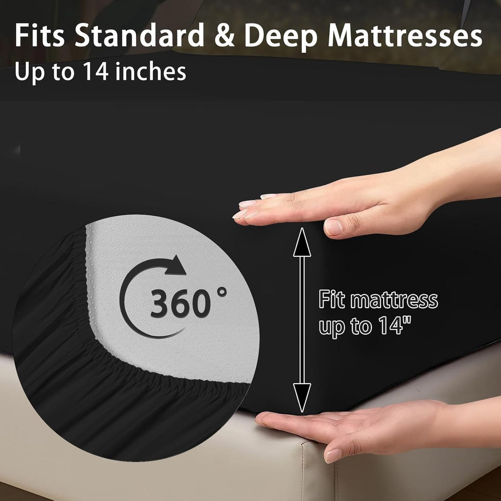 Comforter Set, Black Gold Crown 7 Pcs Bedding for Kids and Adults