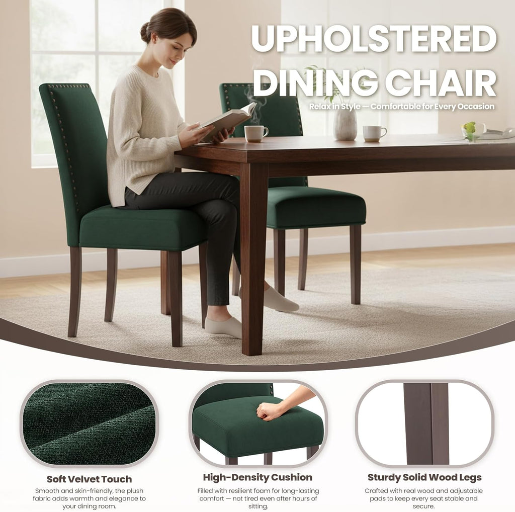 Green Velvet Dining Chairs Set of 4