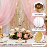 Gold Candelabra Centerpieces for Tables,Acrylic Candelabra 5 ArmConcert Party Housewarming Gifts centros de mesa para
