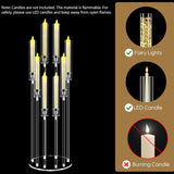 8 Arms Acrylic Candelabra Centerpieces for Tables Decortion,Clear Candle Holdercor,Candlesticks Holder with Lampshade