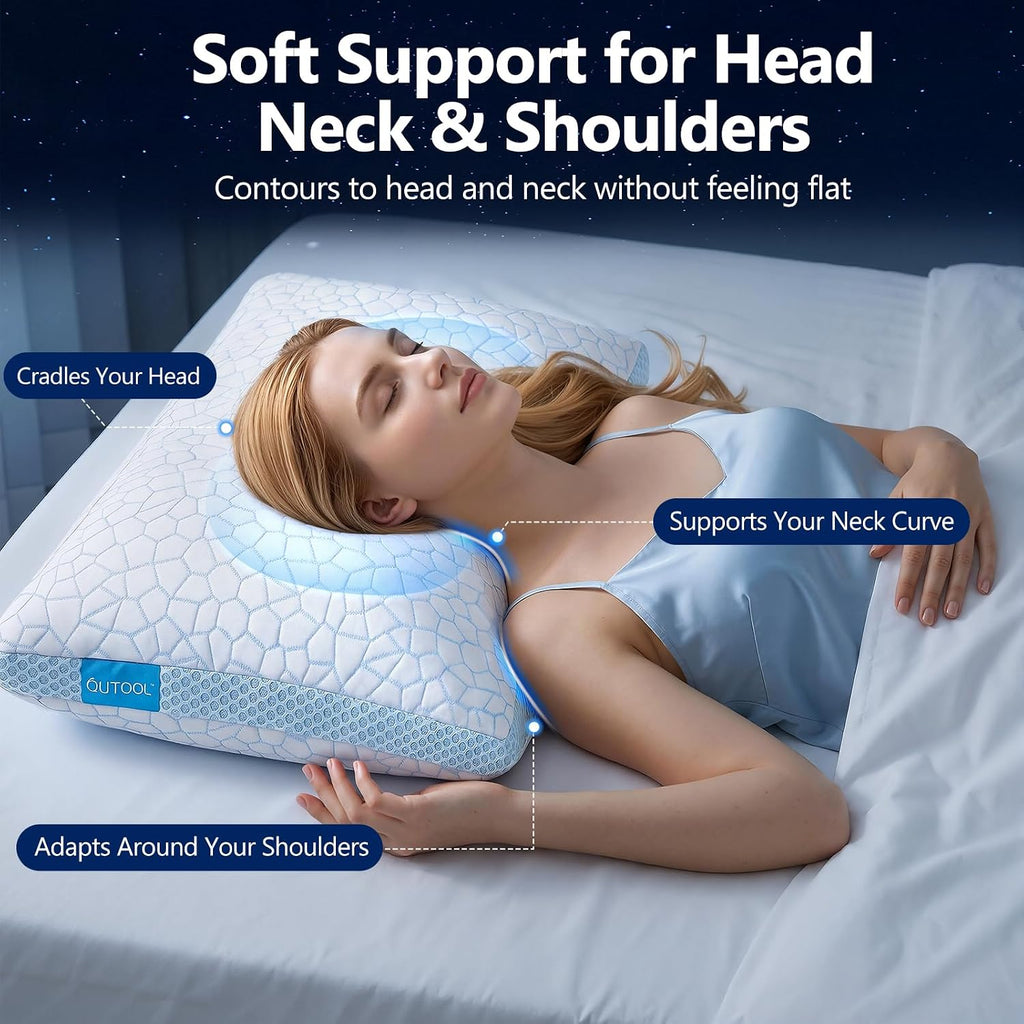 Enhanced Cooling Pillows for Sleeping, CertiPUR-US Shredded Memory Foam Pillows King Size Set of 2 for Hot Sleeper