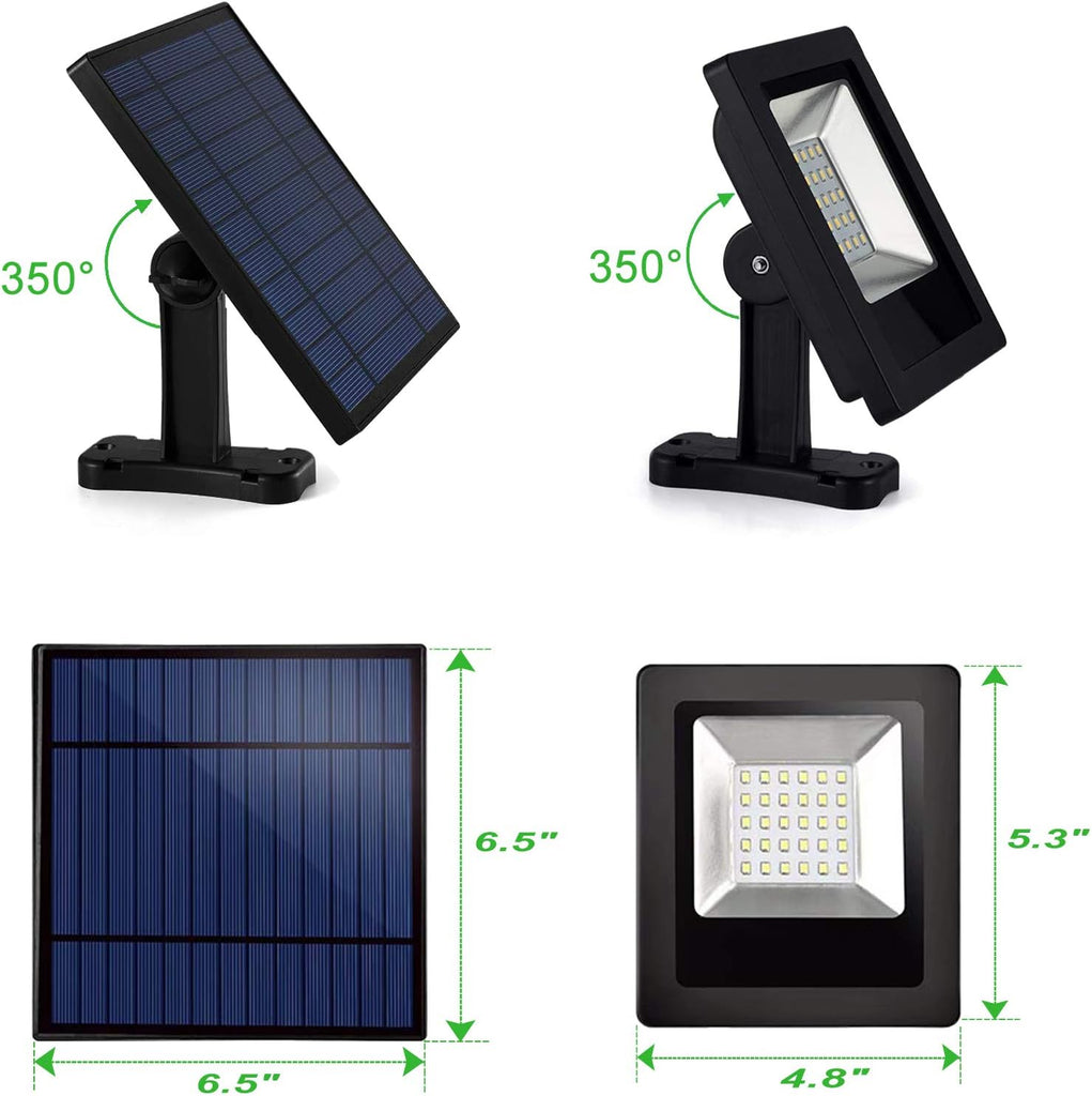 Solar Powered Lights Outdoor, Bright White Light IP65 Waterproof Auto Dusk to Dawn 350° Adjustable Solar Security