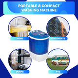 Portable Mini Washing Machine 8 lbs Washing Capacity Semi-Automatic Compact Washer Spinner Small Cloth Washer Laundry