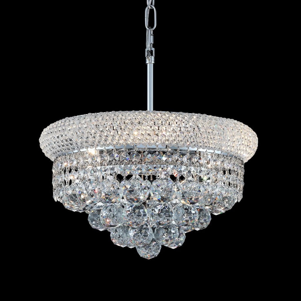 Crystal Chandeliers for Dining Room Light Fixture Over Table_Empire Style K9 Crystal Chandeliers for Bedroom_4 Lights chrome Luxury Lighting Fixtures for Entryway kitchen island Foyer Hallway A108-B0DBV8WQ9G