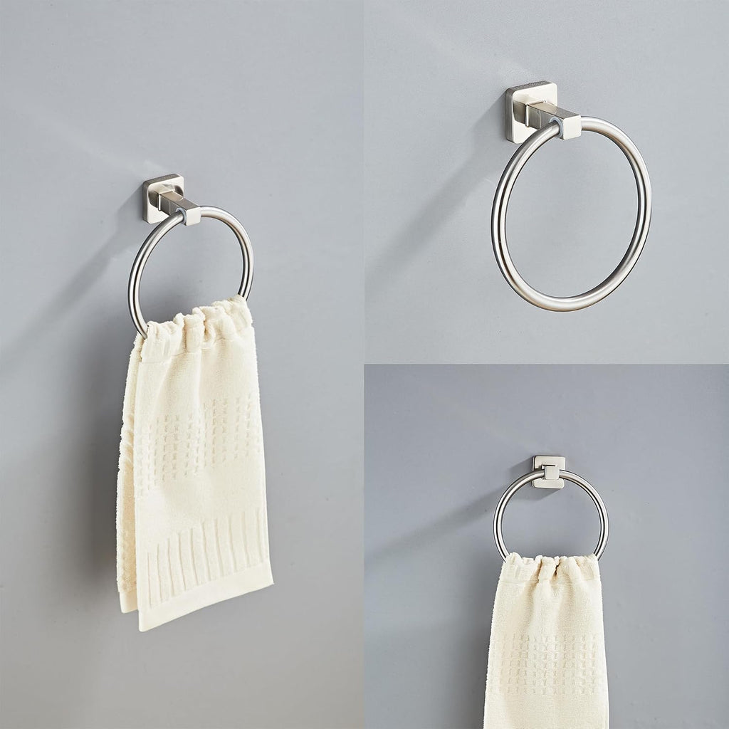 Brushed Nickel Bathroom Hardware Set 4 Pieces,Towel Bar Set Stainless Steel Wall Mounted, Includes 16In Hand Towel