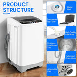 Portable Washing Machine 17.8Lbs Portable Washer 2.4 Cu.ft Full Automatic Compact Laundry Washer with 10 Programs 8