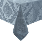 Barcelona Damask Fabric Tablecloth, 60 x 84 Inch Rectangle, Blue - No Iron, Soil Resistant Table Cov