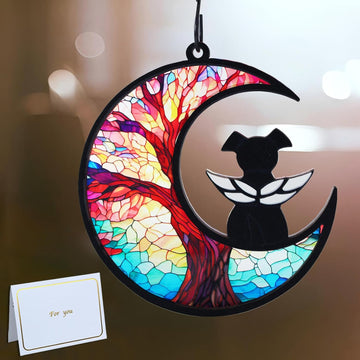 DIY Dog Angel Memorial Suncatcher with Sympathy Card, Memorial Gifts for Loss of Dog Sympathy Gift, Pet