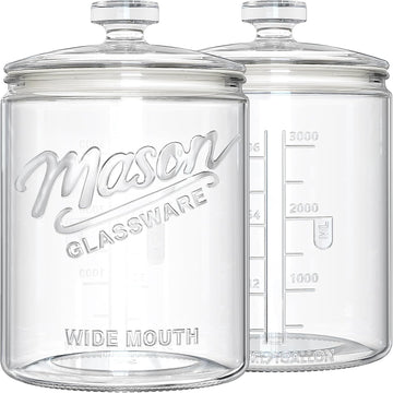 Gallon Cookie Jars, Sourdough Starter Jar with Lids - Set of 2