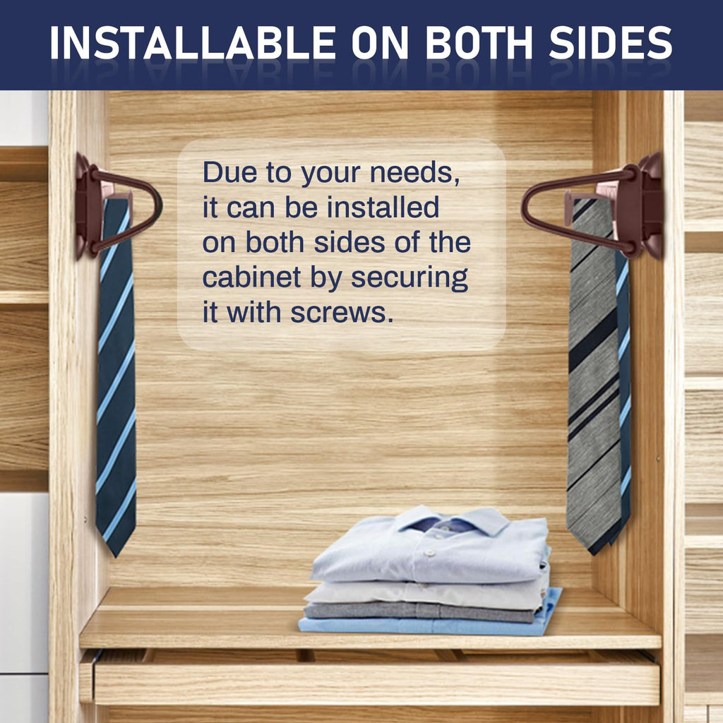 Sliding Tie Rack Hanger for Closet, 20 Tie Pull Out Belt Rack Organizer