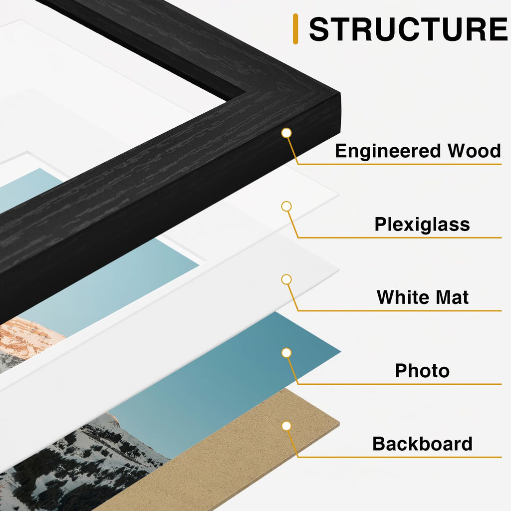 10 Pack Picture Frames Collage Wall Decor, Black