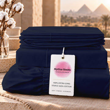 100% Certified Giza Egyptian Cotton Sheets-California King Size Giza Cotton Sheets Set to Fit Upto 18 Inches Deep