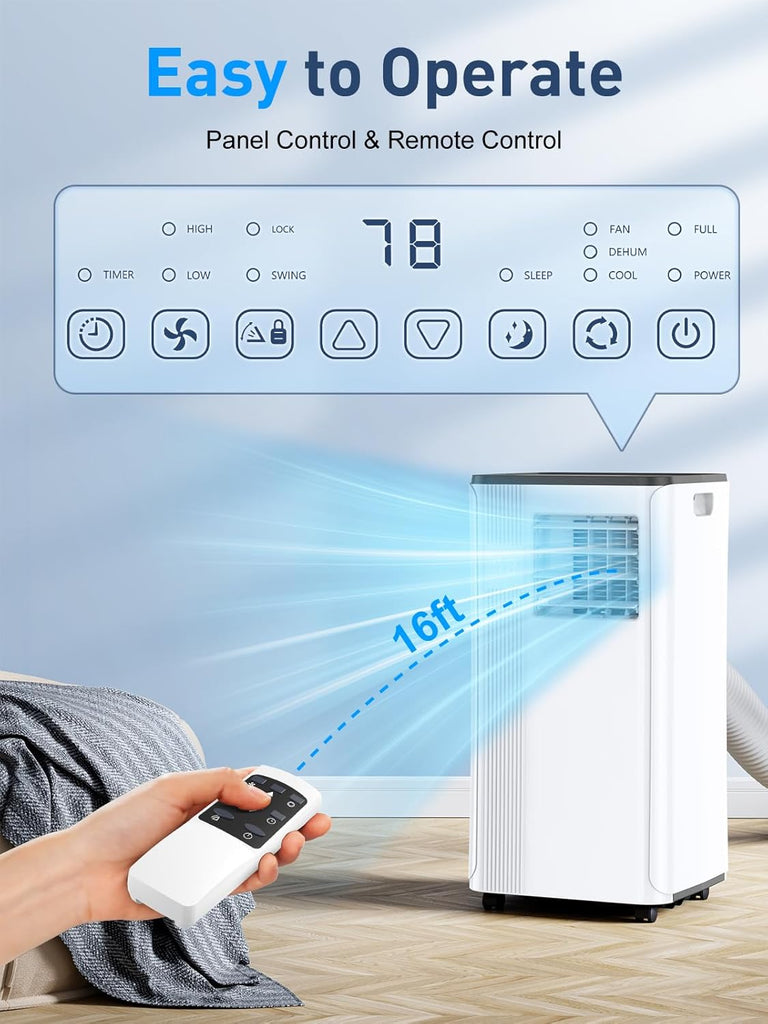 Portable Air Conditioners - 2026 Upgraded 10000 BTU Portable AC for Room up to 450 Sq. Ft
