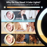 Makeup Mirror with Lights,20X Magnifying Mirror with Light and Touch Switch,Vanity Mirror with 3 Color Light and 80