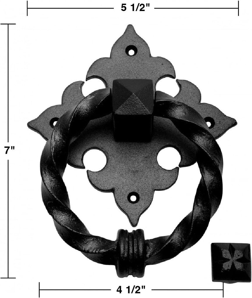 Door Knockers 7 in. Cast Iron Round Door Knocker with Mounting Hardware