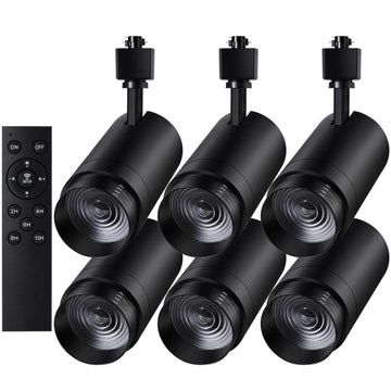 30W Zoomable LED Track Lighting Heads, Remote Control H Type Track Light Fixtures, 15°-60° Beam Angle