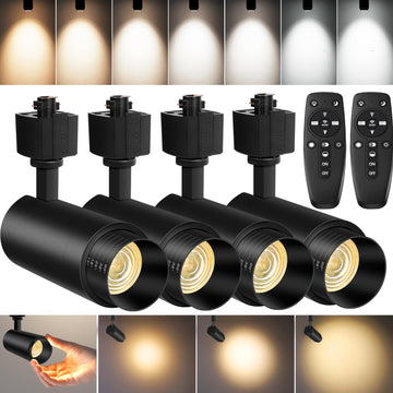10-Color Zoomable 25W LED Track Lighting Heads H Type Track Light Heads Remote Control Dimmable Bright