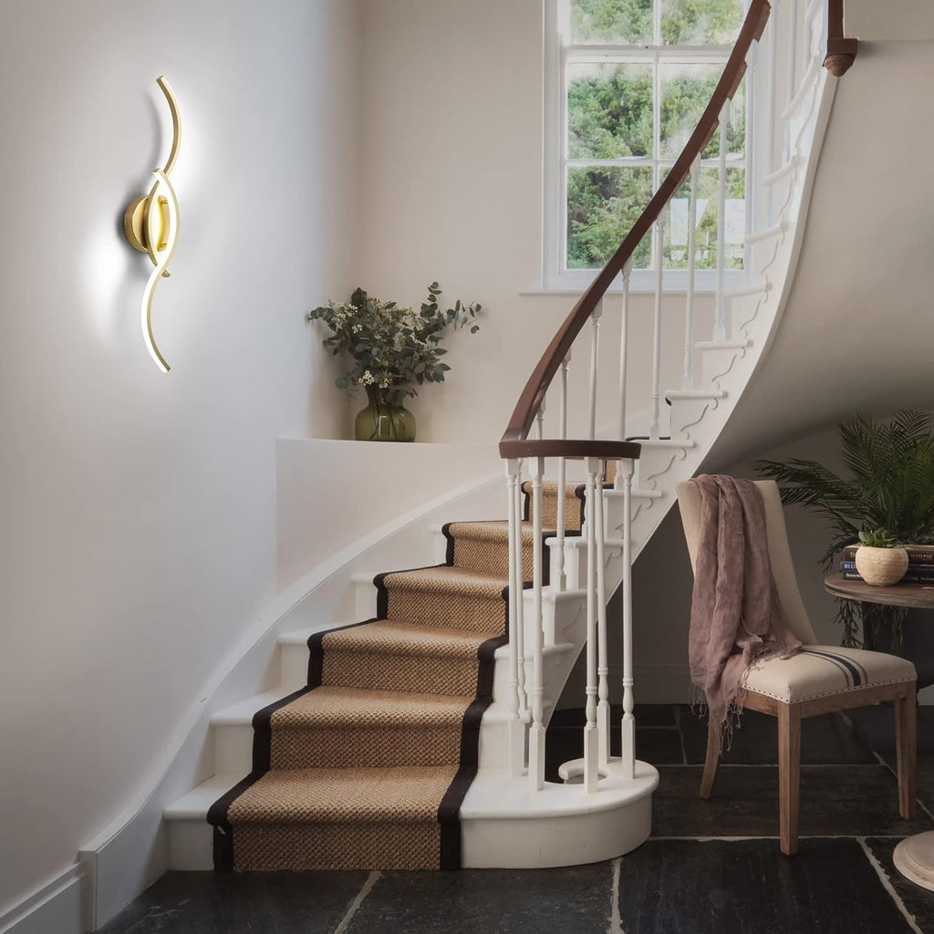 Modern Wave LED Vanity Light Dimmable Modern Led Vanity Light Fixtures Linear Wall Sconce with Acrylic Strip Shade，24