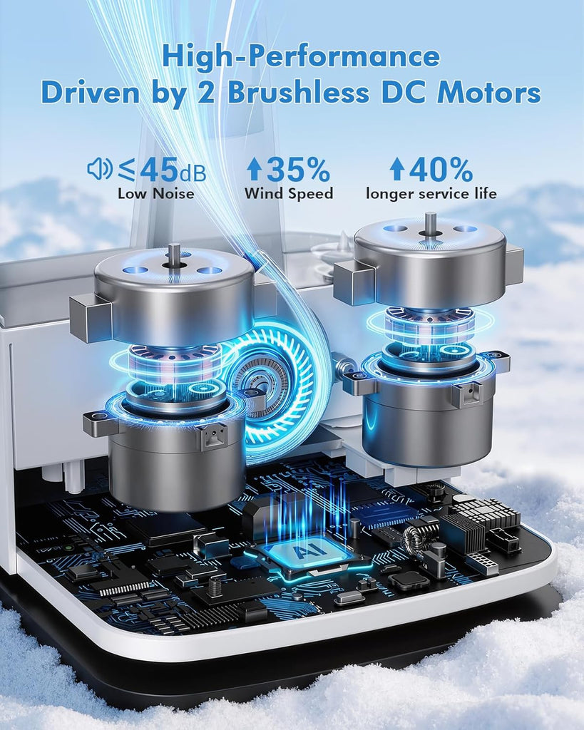 4-in-1 Portable Air Conditioners: 1700ml Tank Mini Air Conditioner with 120° Oscillating 16.5ft Remote