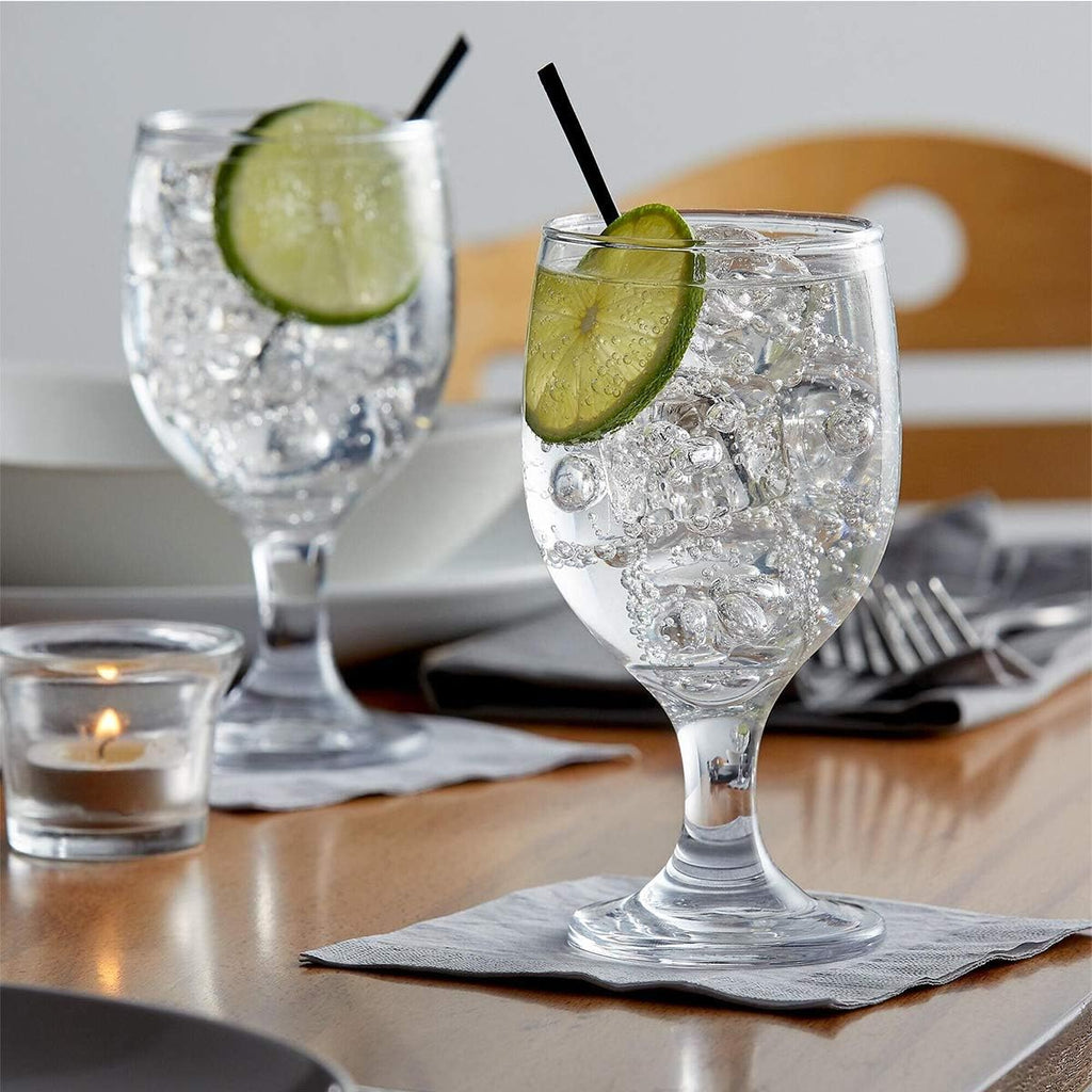 12 Pack Goblet Party Glasses, 13-Ounce Classic Beverage Glass Juice Glasses, Clear