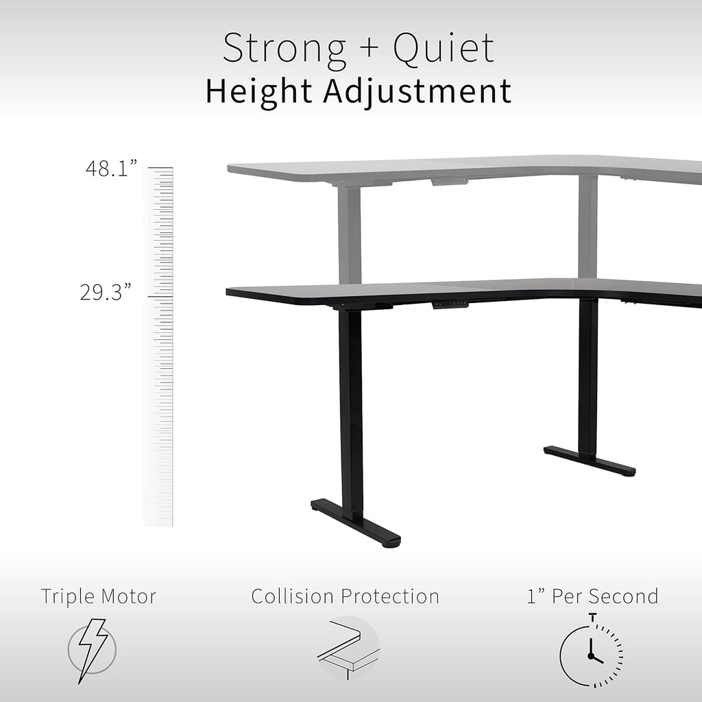 Black 71 x 71 in Corner Standing Desk, DESK-KIT-E3CB2
