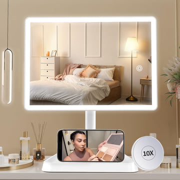 Large Makeup Vanity Mirror with Lights & 96 LED,White