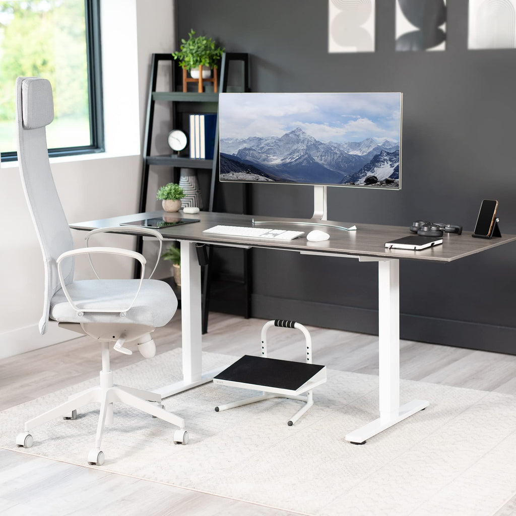 White Ergonomic Height Adjustable Foot Rest Platform