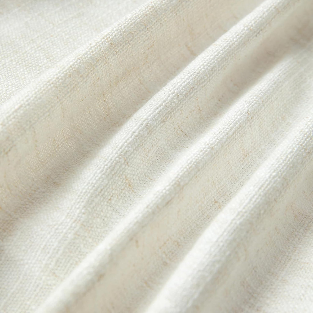 Liz Linen Custom Curtain Customizable Size Blackout Pleated Header Memory Trained Neutral Linen Textured Window