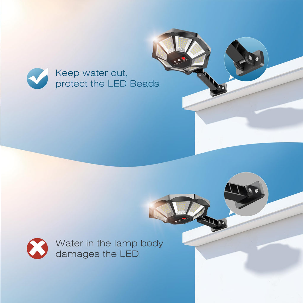 Solar Lights Outdoor, 6500K Flood Light Dusk to Dawn
